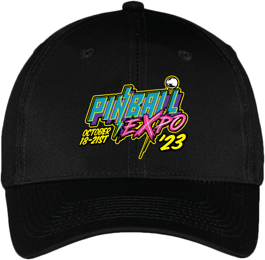 Hat with Pinball Expo 2023 logo